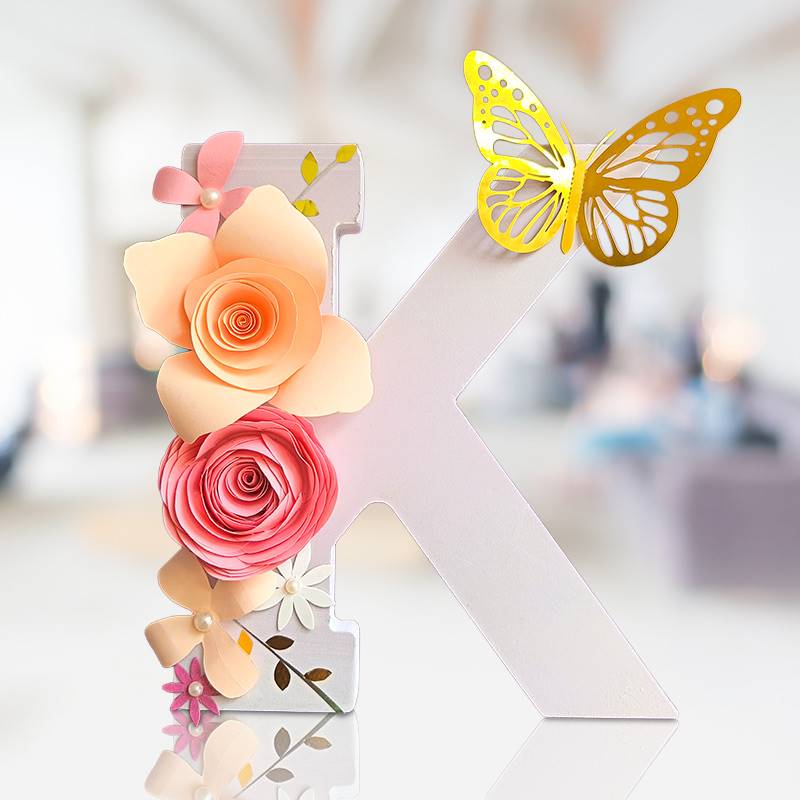 Letter K Floral Decor