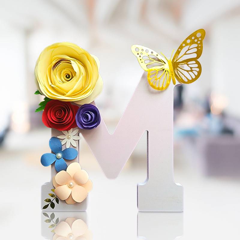 Letter M Floral Decor
