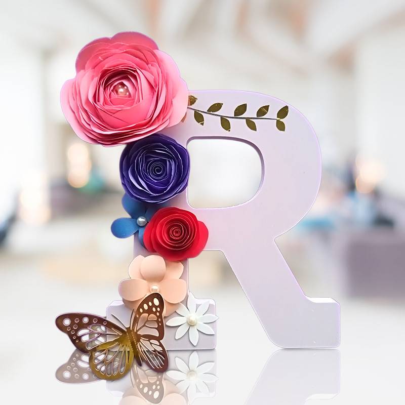 Letter R Floral Decor
