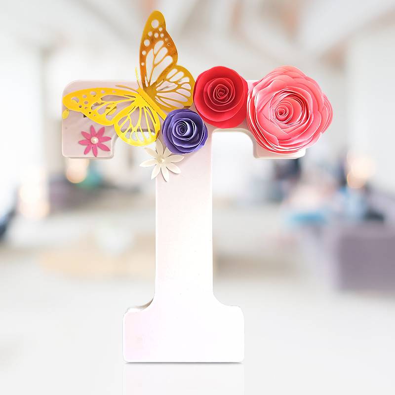 Letter T Floral Decor