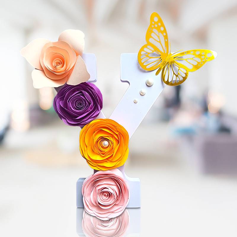 Letter Y Floral Decor