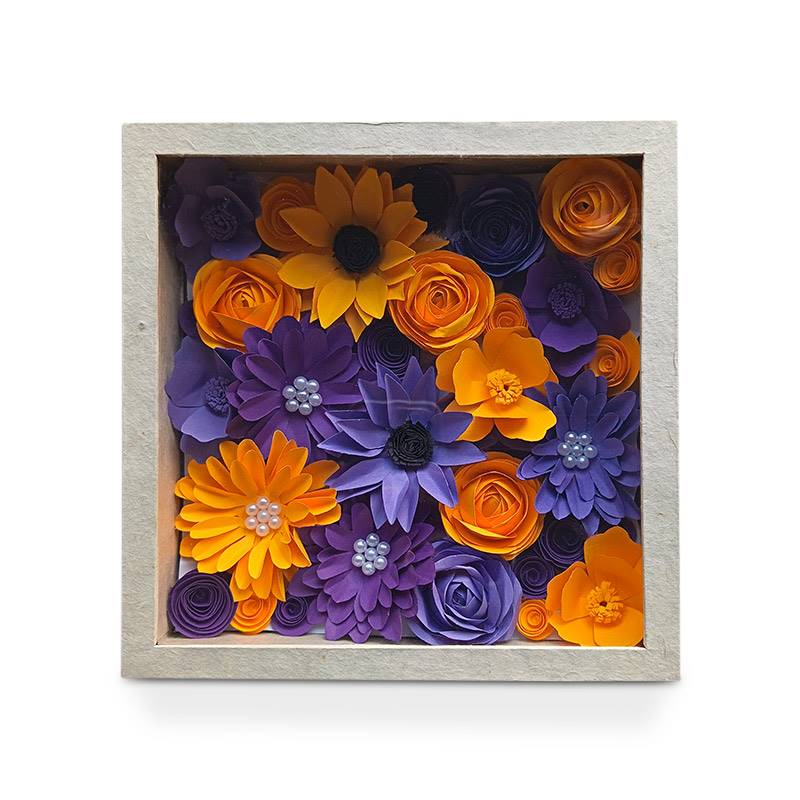 Purple & Yellow Papercraft Flower Box 