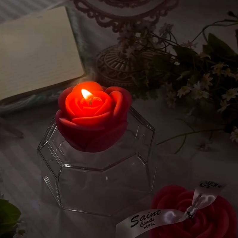 Blush Rose Mini Glow Candle from Saint Candles