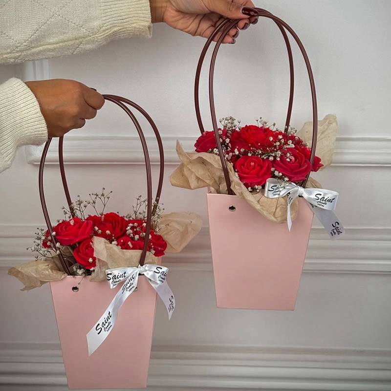 Romantic Rose Basket Candle Set from Saint Candles