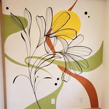 Floral Minimalist Line Art Wall Mural - Design Options Set 1