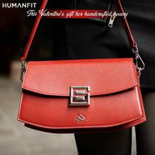S-Luna Premium Leather Crescent Crossbody Side Bag for Women by Humanfit (#1531) - Red 