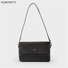 New Premium Leather Shoulder Side Bag for Women by Humanfit (#1532) - Black