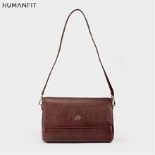 New Premium Leather Shoulder Side Bag for Women by Humanfit (#1532) - Leather Brown