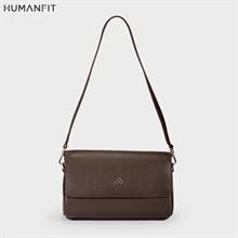 New Premium Leather Shoulder Side Bag for Women by Humanfit (#1532) - Dark Brown