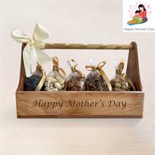Mother's Day Wooden Carrier with Dry Nuts