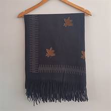 Midnight Black Minimal Motif Shawl