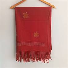 Deep Red Classic Motif Shawl