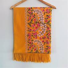 Golden Mustard Floral Shawl