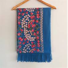 Royal Blue Garden Print Shawl