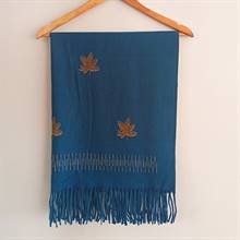 Deep Teal Elegant Motif Shawl