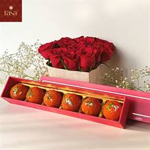 Rasa: Artisanal 6 pc Motichoor Laddoo Mithai Box with Roses