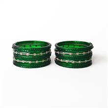 Emerald Grace Glass Bangles Set