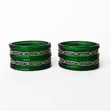 Heritage Green Glass Bangles Set
