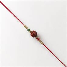 Red Rudraksha Crystal Designer Rakhi