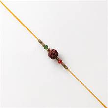 Yellow Rudraksha Crystal Designer Rakhi