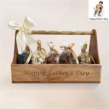Father's Day Wooden Carrier with Dry Nuts