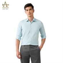 Arrow Men's Mint Green Textured Pattern Slim Fit Autopress Formal Shirt (ARAJSH0145)