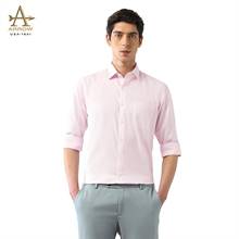 Arrow Men's Light Pink Textured Pattern Slim fit Autopress Formal Shirt (ARAJSH0127)
