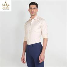 Arrow Men’s Creame Textured Autopress Slim Fit Formal Shirt (ARAGSH0033)