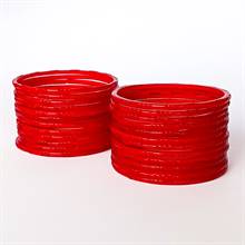 Plain Red Chura (24 Pcs)