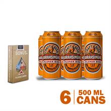 Barahsinghe Craft Pilsner Beer (500 ml x 6) with Playing Cards