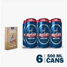 Barahsinghe Premium Strong Beer (500 ml x 6) with Playing Cards