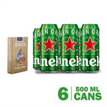 Heineken Beer (500 ml x 6) with Playing Cards