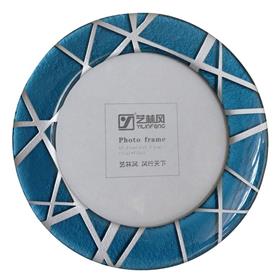 Blue Round Photo Frame