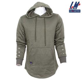KILOMETER Stylist Fur Hoodie For Men  KM D1 Light Olive
