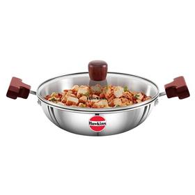 Hawkins Deep Frying 22 cm Stainless Steel Pan with Glass Lid (SSD15G)