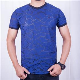 KILOMETER Round Neck T Shirt KM P801 Blue