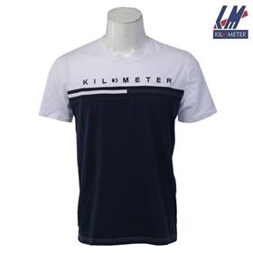 KILOMETER Round Neck T Shirt KM R1003 White