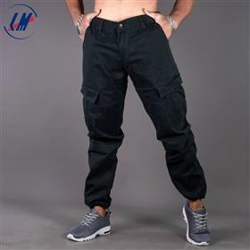 KILOMETER Casual Greenish Blue Multi Pockets Cargo Box Pant For Men - KM 024A