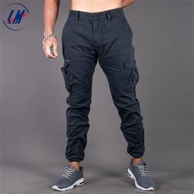 KILOMETER Casual Grey Multi Pockets Cotton Cargo Pant For Men-KMSAP905