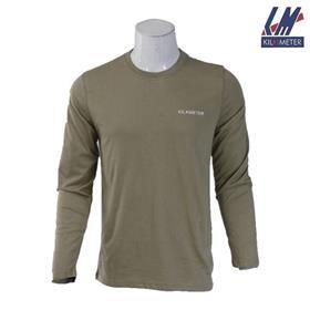 KILOMETER Round Neck Full Sleeve T Shirt KM R1005 Khaki