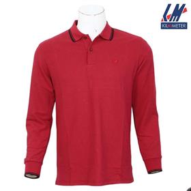 KILOMETER Polo Neck Full Sleeve T Shirt For Men P1011 Red