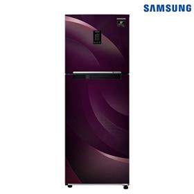 Samsung 314 L Curd Maesto Double Door Refrigerator - Rhythmic Twirl Red (RT34T46324R/IM)