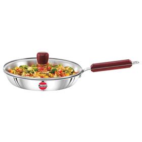 Hawkins Stainless Steel Frying Pan With Glass Lid Induction Compatible (SSF26G)