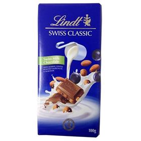 Lindt Milk Chocolate with Raisins, Gently Roasted Hazelnuts and Almonds (100 g)