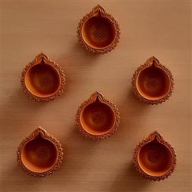 Terracotta Diyo - Minimal Patterns (Pack of 6)