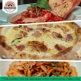 Roadhouse Chicken Sandheko, Bacon Pizza and Arabiatta Penne Pasta 