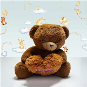 Brown Teddy with Love Heart (1 ft)