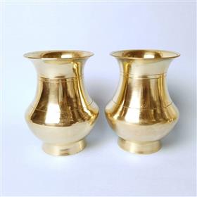 Brass Amkhora Set 7.5 cm | Dhalod Amkhora | Pital Amkhora