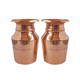 Copper Ghalcha - 5 inch (Set of 2) | Tama Ghalcha Set | Puja Kalash Jodi