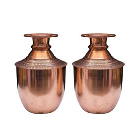 Copper Ghalcha Vessel (Set of 2) 6.5 inch